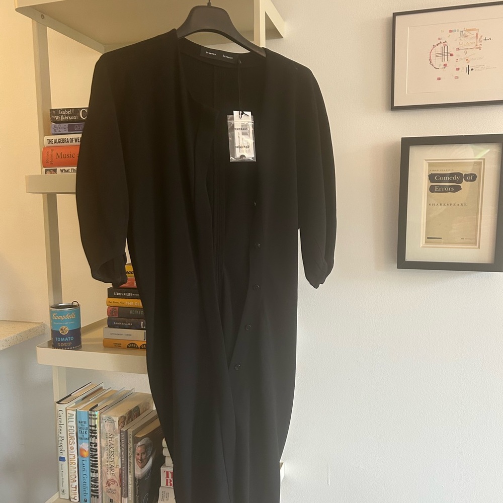 Proenza Schouler Black Mini Dress Goldie Dress in Matte Viscose Crepe - NWT